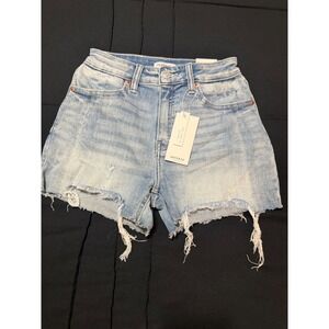 Artemis Vintage High‎ Rise The Perfect Short Light Wash Distressed Denim Size M